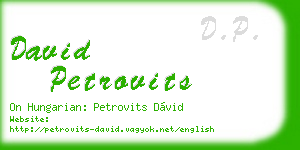 david petrovits business card